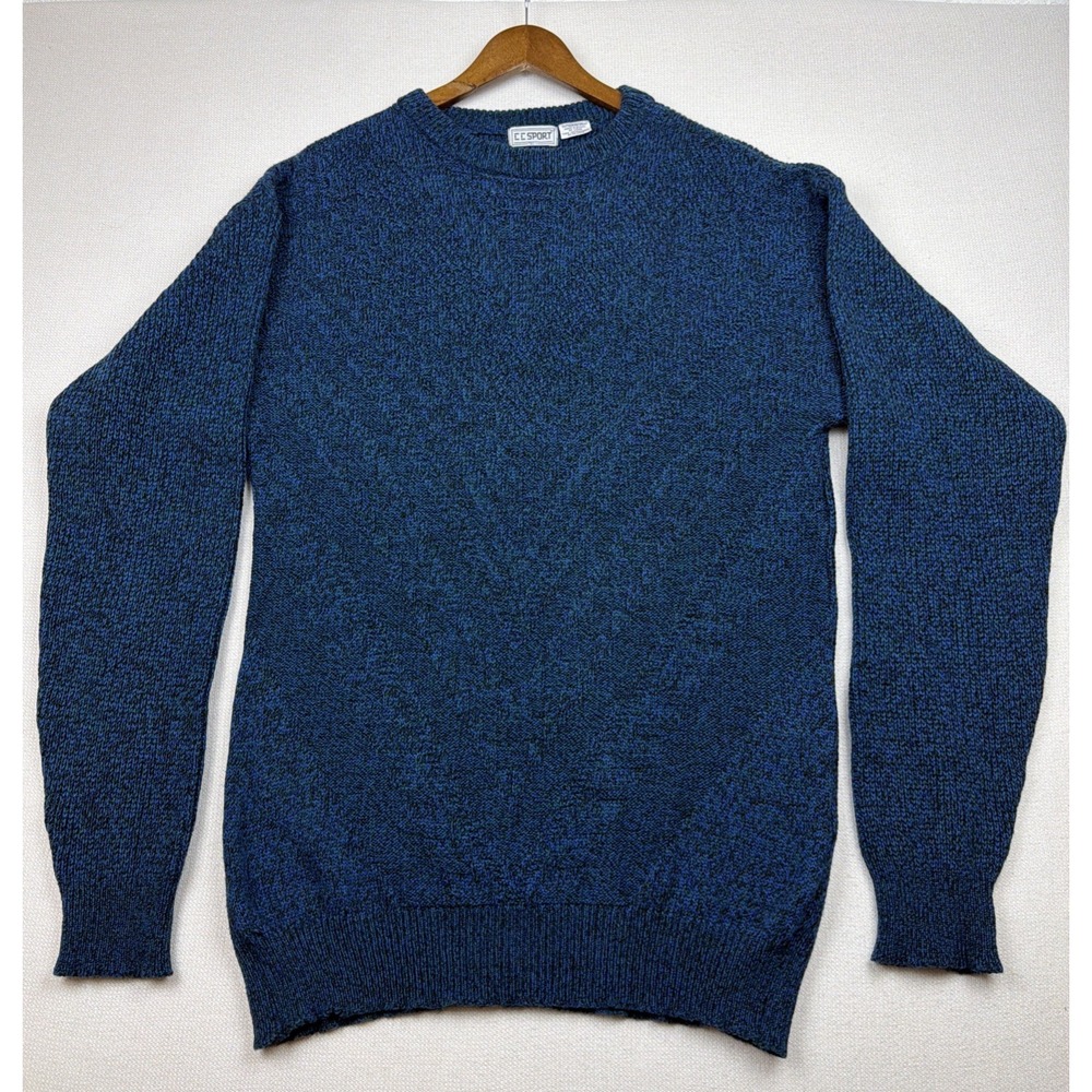 VTG CC SPORT Marled Crewneck Sweater Mens L-Tall Chevron-Style Front Wool Blend - Picture 11 of 14